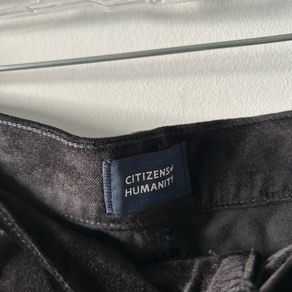 Citizens of Humanity black crushed velvet Paloma wide leg pants - Picture 4 of 8